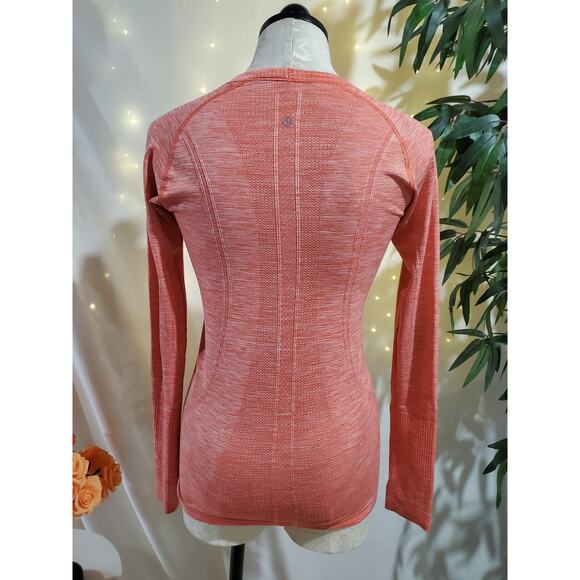 Lululemon Run Swiftly Tech Long Sleeve Crew Top Womens 6 Space Dye Atomic Red - Picture 2 of 10